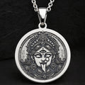 Kali Ma Skull Garland Tantra Pendant | Silver & Plated Options - Spiritual Protection Hindu Mytholog